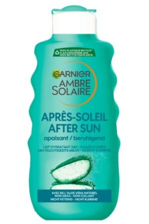 GARNIER AMBRE SOLAIRE Après-soleil Lait Corps Hydratant Rafraîchit et Apaise Aloe Vera 200ml