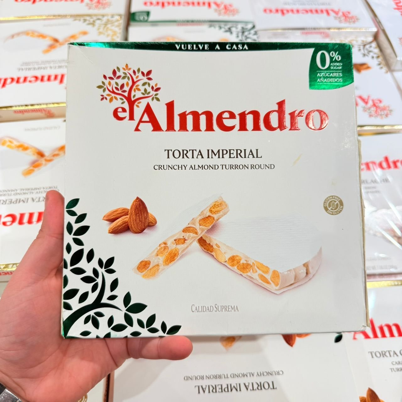 Almendro Torta Imperial Crunchy Almond Turron Round [Sans Sucre] 200G