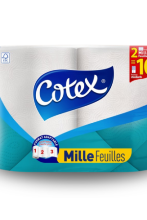 COTEX Essuie-tout MILLE feuilles 2 rouleaux