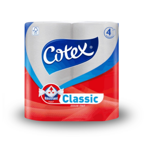 COTEX Essuie-tout CLASSIC 4 rouleaux