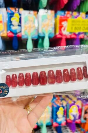 Faux ongles (manucure, carré) grenat